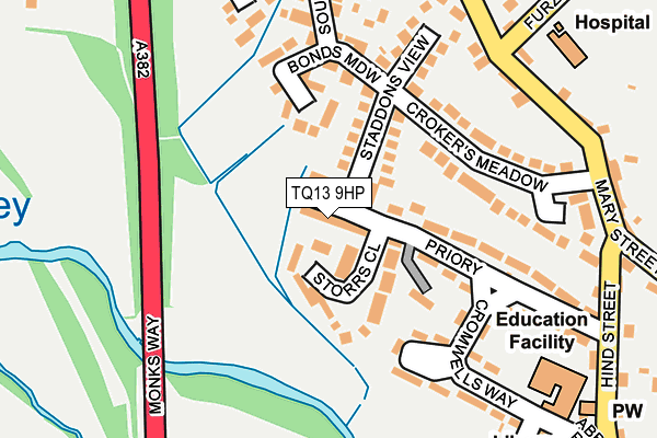 TQ13 9HP map - OS OpenMap – Local (Ordnance Survey)