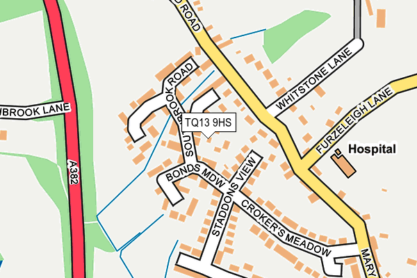 TQ13 9HS map - OS OpenMap – Local (Ordnance Survey)