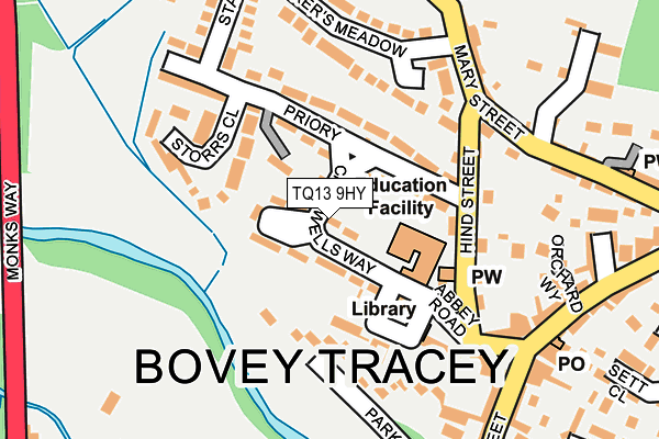 TQ13 9HY map - OS OpenMap – Local (Ordnance Survey)