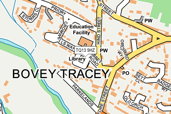 TQ13 9HZ map - OS OpenMap – Local (Ordnance Survey)