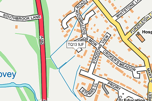 TQ13 9JF map - OS OpenMap – Local (Ordnance Survey)