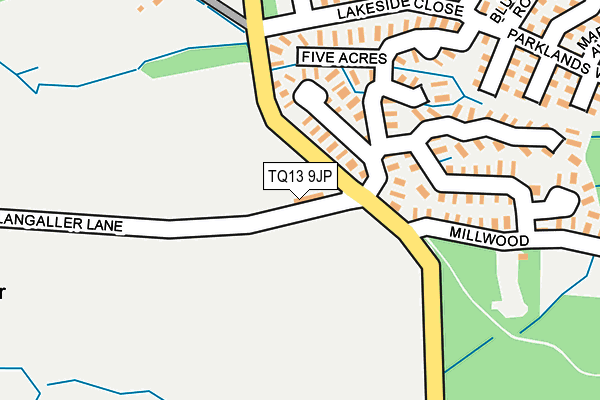 TQ13 9JP map - OS OpenMap – Local (Ordnance Survey)