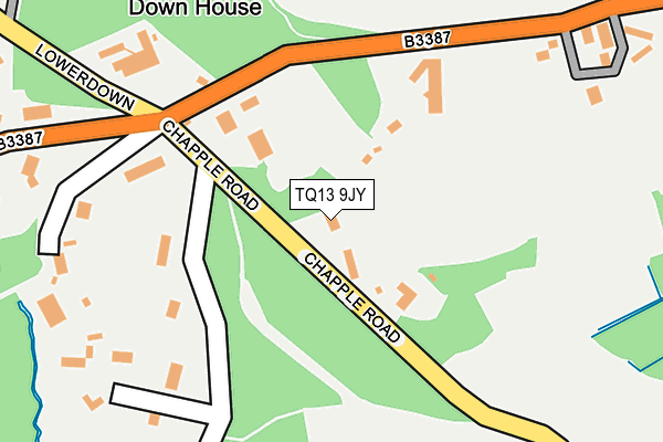 TQ13 9JY map - OS OpenMap – Local (Ordnance Survey)