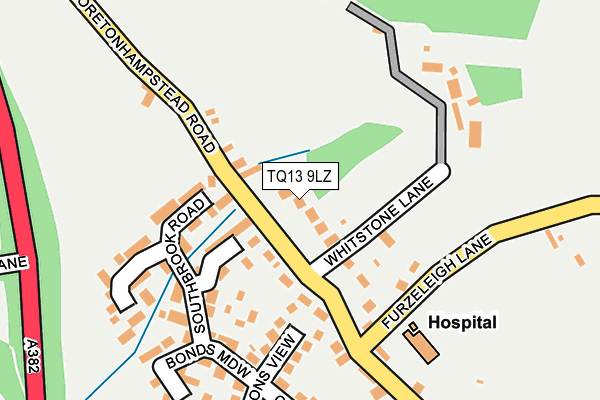 TQ13 9LZ map - OS OpenMap – Local (Ordnance Survey)
