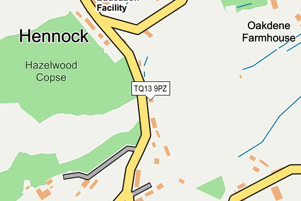 TQ13 9PZ map - OS OpenMap – Local (Ordnance Survey)