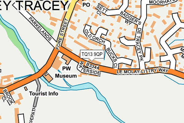 TQ13 9QP map - OS OpenMap – Local (Ordnance Survey)