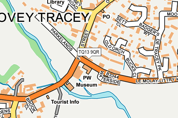 TQ13 9QR map - OS OpenMap – Local (Ordnance Survey)