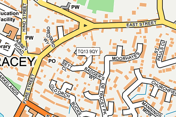 TQ13 9QY map - OS OpenMap – Local (Ordnance Survey)
