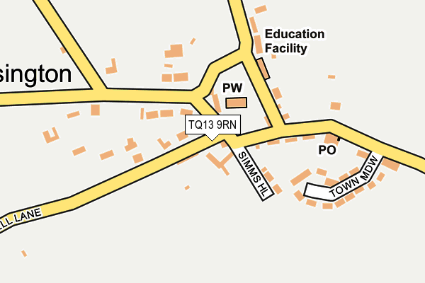 TQ13 9RN map - OS OpenMap – Local (Ordnance Survey)