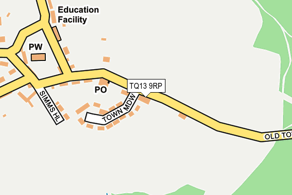 TQ13 9RP map - OS OpenMap – Local (Ordnance Survey)