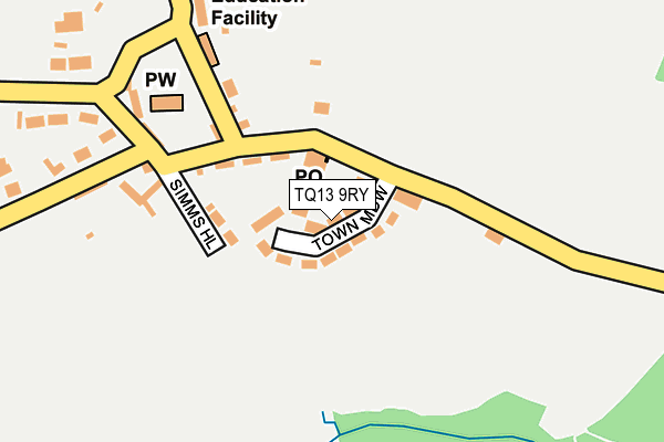 TQ13 9RY map - OS OpenMap – Local (Ordnance Survey)