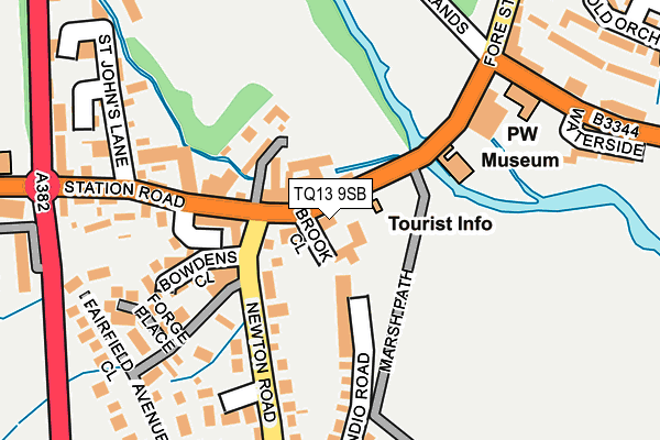 TQ13 9SB map - OS OpenMap – Local (Ordnance Survey)