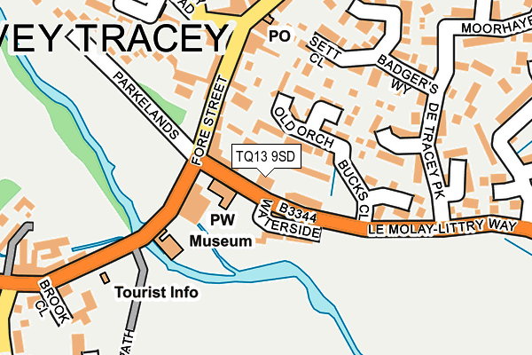 TQ13 9SD map - OS OpenMap – Local (Ordnance Survey)
