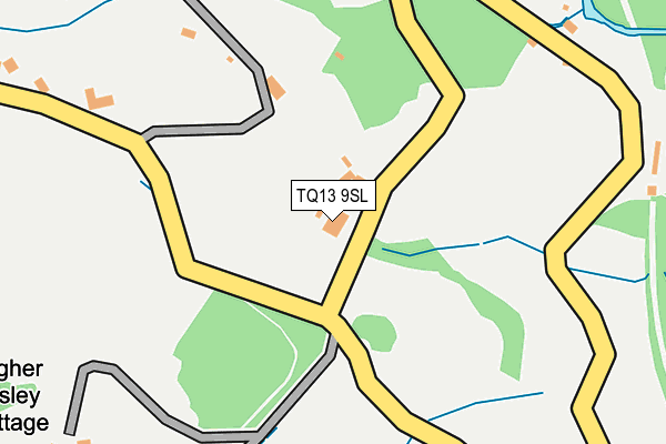 TQ13 9SL map - OS OpenMap – Local (Ordnance Survey)