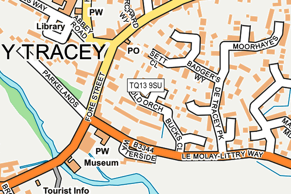 TQ13 9SU map - OS OpenMap – Local (Ordnance Survey)