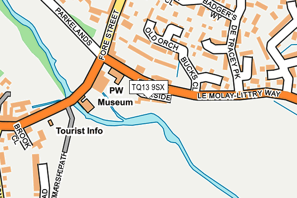 TQ13 9SX map - OS OpenMap – Local (Ordnance Survey)
