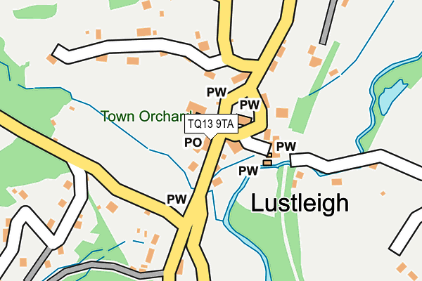 TQ13 9TA map - OS OpenMap – Local (Ordnance Survey)