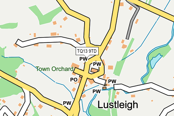 TQ13 9TD map - OS OpenMap – Local (Ordnance Survey)