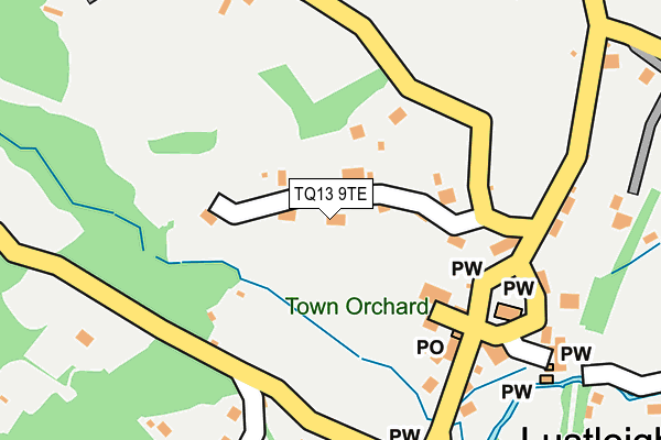 TQ13 9TE map - OS OpenMap – Local (Ordnance Survey)