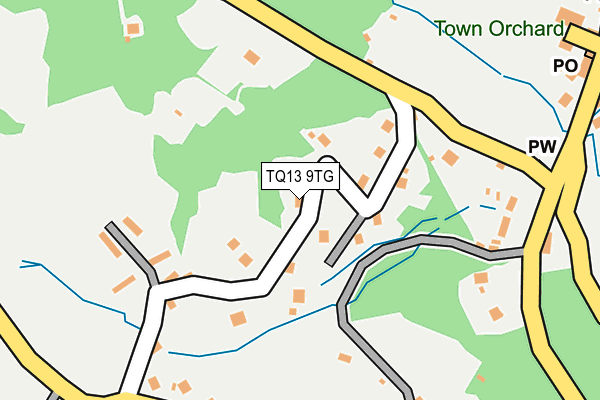 TQ13 9TG map - OS OpenMap – Local (Ordnance Survey)
