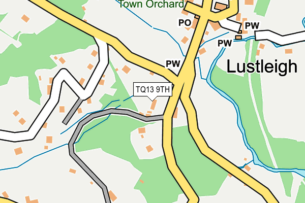 TQ13 9TH map - OS OpenMap – Local (Ordnance Survey)
