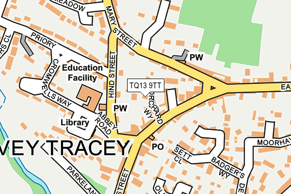 TQ13 9TT map - OS OpenMap – Local (Ordnance Survey)