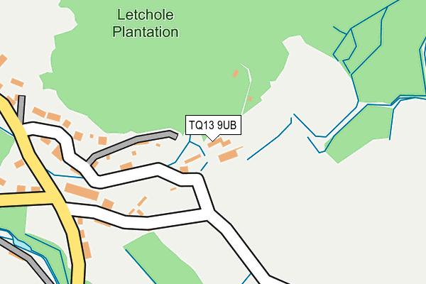TQ13 9UB map - OS OpenMap – Local (Ordnance Survey)