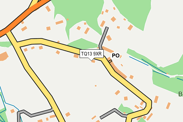 TQ13 9XR map - OS OpenMap – Local (Ordnance Survey)