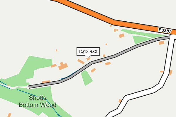 TQ13 9XX map - OS OpenMap – Local (Ordnance Survey)