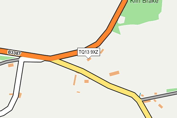 TQ13 9XZ map - OS OpenMap – Local (Ordnance Survey)