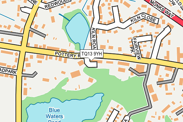 TQ13 9YH map - OS OpenMap – Local (Ordnance Survey)