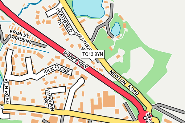 TQ13 9YN map - OS OpenMap – Local (Ordnance Survey)