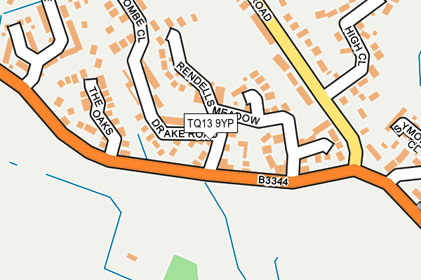 TQ13 9YP map - OS OpenMap – Local (Ordnance Survey)