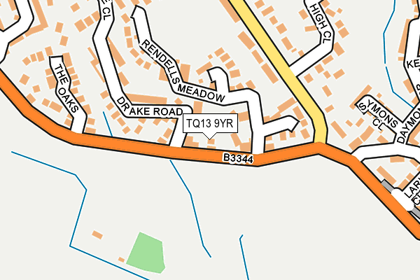 TQ13 9YR map - OS OpenMap – Local (Ordnance Survey)