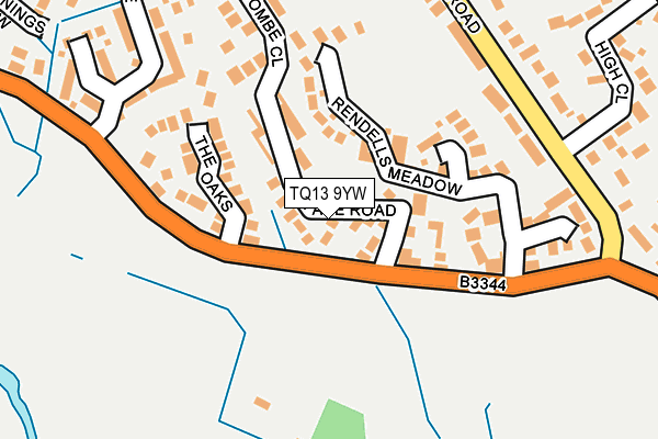 TQ13 9YW map - OS OpenMap – Local (Ordnance Survey)