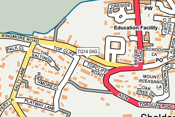 TQ14 0AG map - OS OpenMap – Local (Ordnance Survey)