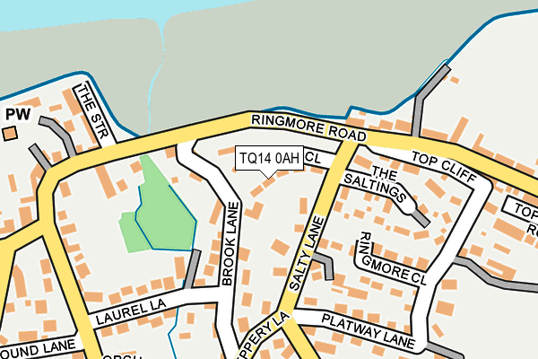 TQ14 0AH map - OS OpenMap – Local (Ordnance Survey)