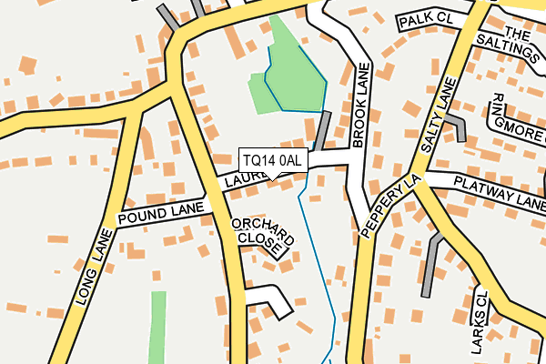 TQ14 0AL map - OS OpenMap – Local (Ordnance Survey)