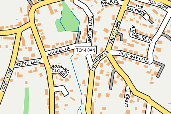 TQ14 0AN map - OS OpenMap – Local (Ordnance Survey)