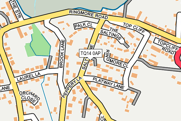 TQ14 0AP map - OS OpenMap – Local (Ordnance Survey)