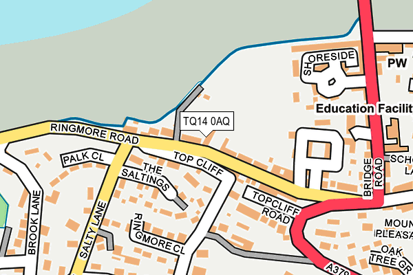 TQ14 0AQ map - OS OpenMap – Local (Ordnance Survey)