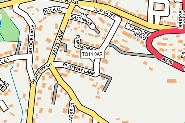 TQ14 0AR map - OS OpenMap – Local (Ordnance Survey)