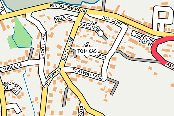TQ14 0AS map - OS OpenMap – Local (Ordnance Survey)