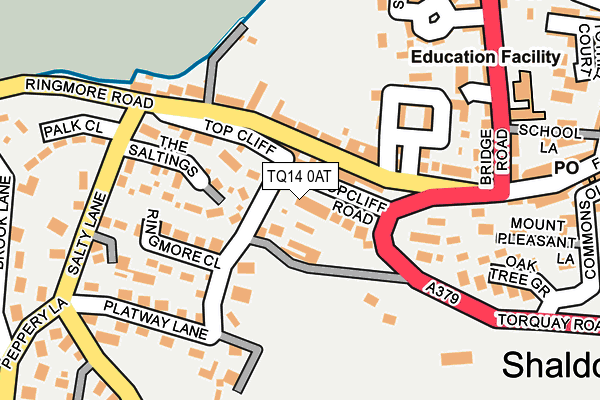 TQ14 0AT map - OS OpenMap – Local (Ordnance Survey)