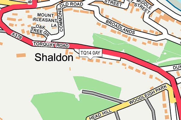 TQ14 0AY map - OS OpenMap – Local (Ordnance Survey)