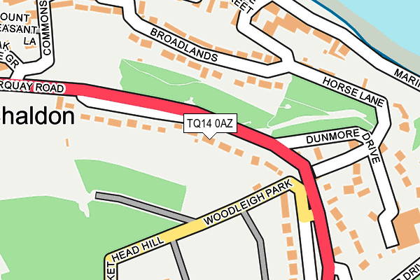 TQ14 0AZ map - OS OpenMap – Local (Ordnance Survey)