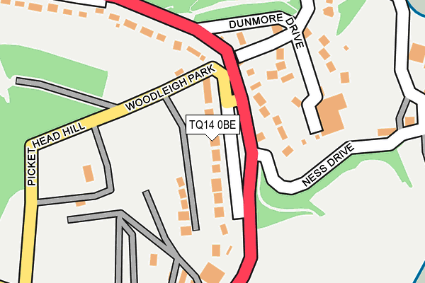 TQ14 0BE map - OS OpenMap – Local (Ordnance Survey)