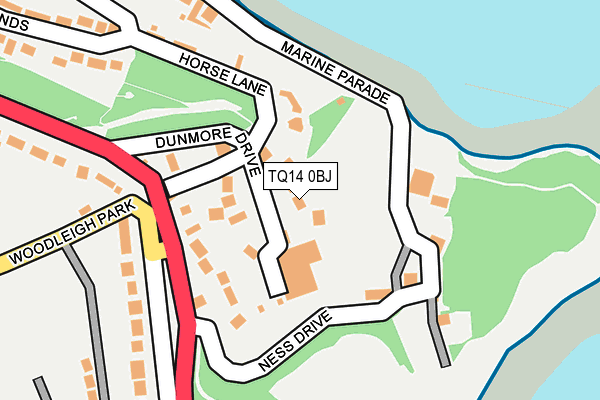 TQ14 0BJ map - OS OpenMap – Local (Ordnance Survey)