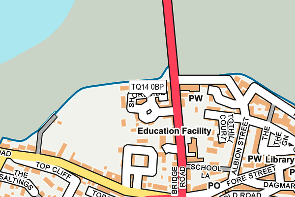 TQ14 0BP map - OS OpenMap – Local (Ordnance Survey)