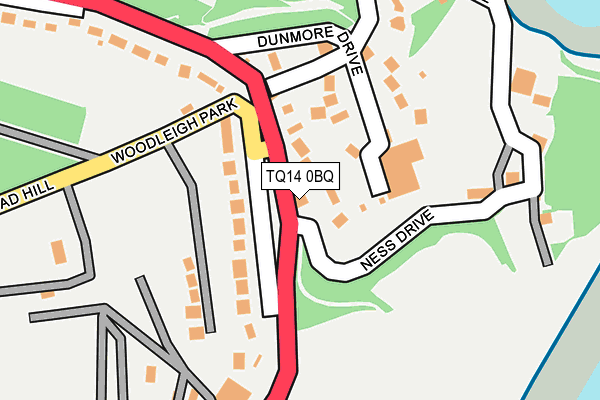 TQ14 0BQ map - OS OpenMap – Local (Ordnance Survey)